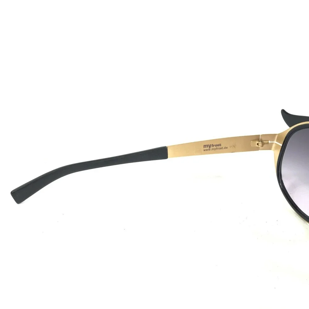 Myfrost Sunglasses BABE C0211 Black Gold Round Frames with Purple Lenses